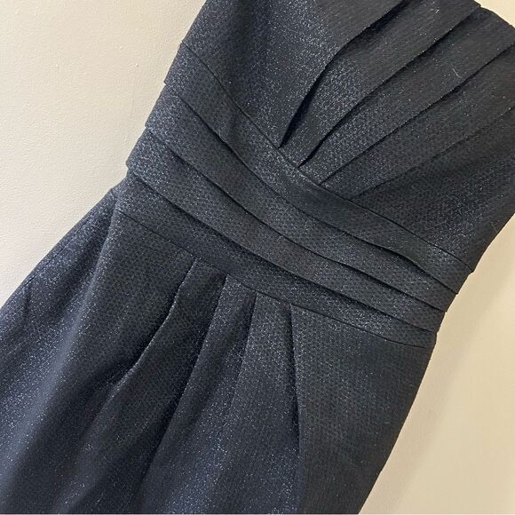Ramy Brooks Shimmery Black Fitted Strapless Mini Dress Women's P excellent prewo - Picture 4 of 8